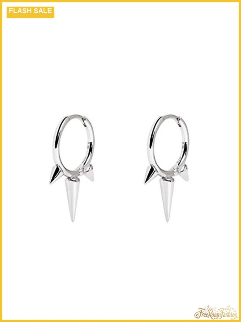Sterling Silver Spike Hoop Earrings Hypoallergenic Punk Jewelry Gift